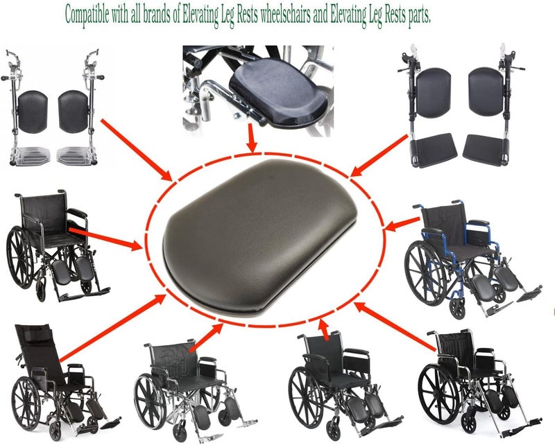 ComsenMed Universal Wheelchair Elevating Leg Rest - Heavy Duty, Upholstered, Vinyl, Black (1Ea) - Image 4